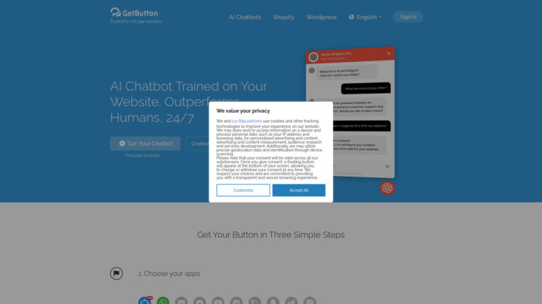 GetButton AI Chatbots for Websites